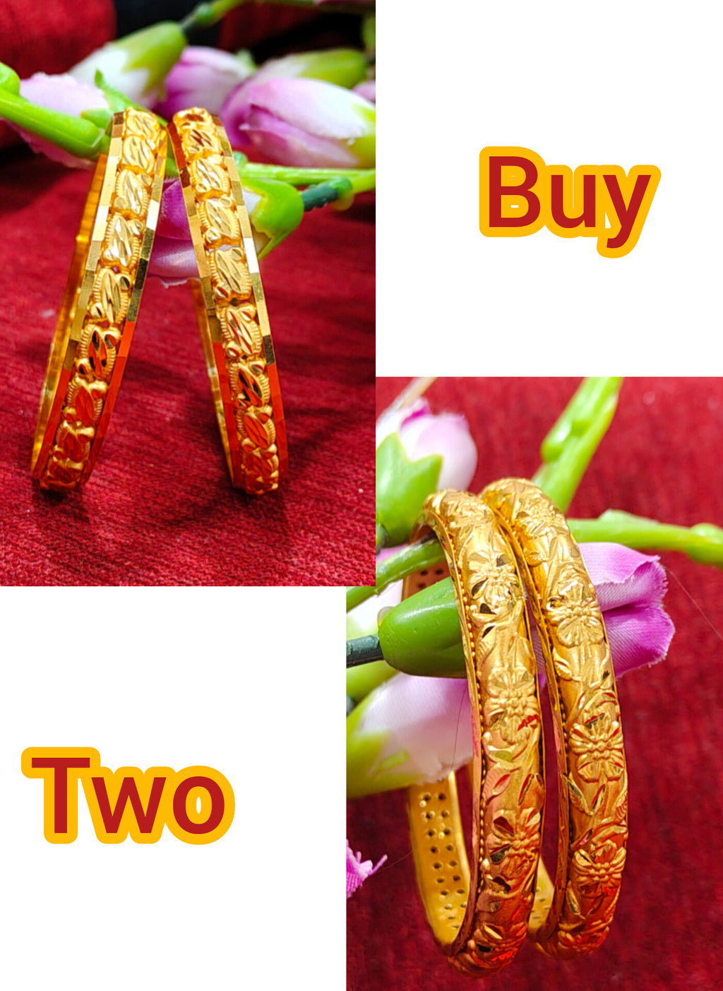 design no: 850 ws. gold plated bangles