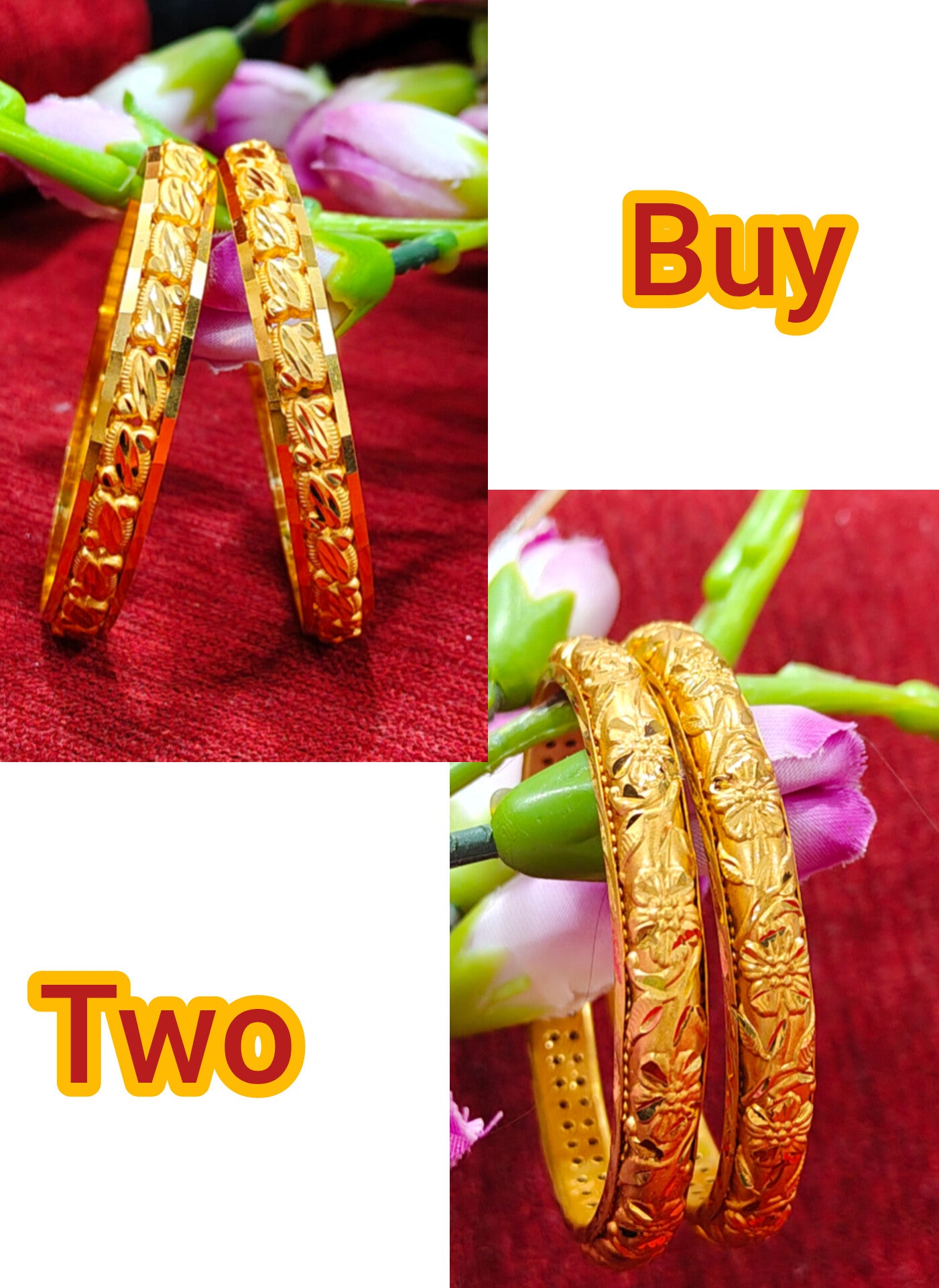 design no: 850 ws. gold plated bangles