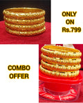 Design No: 18850.. Gold Platted Brass Bangles..