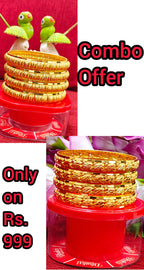 Design No. 18550 Brass Banlges.. Gold Platted, Combo Offer