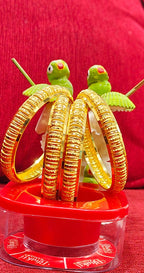 Design No: 18850.. Gold Platted Brass Bangles..
