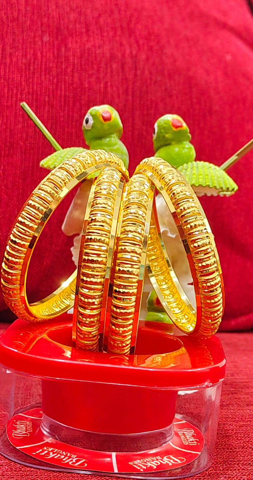 Design No: 18850.. Gold Platted Brass Bangles..