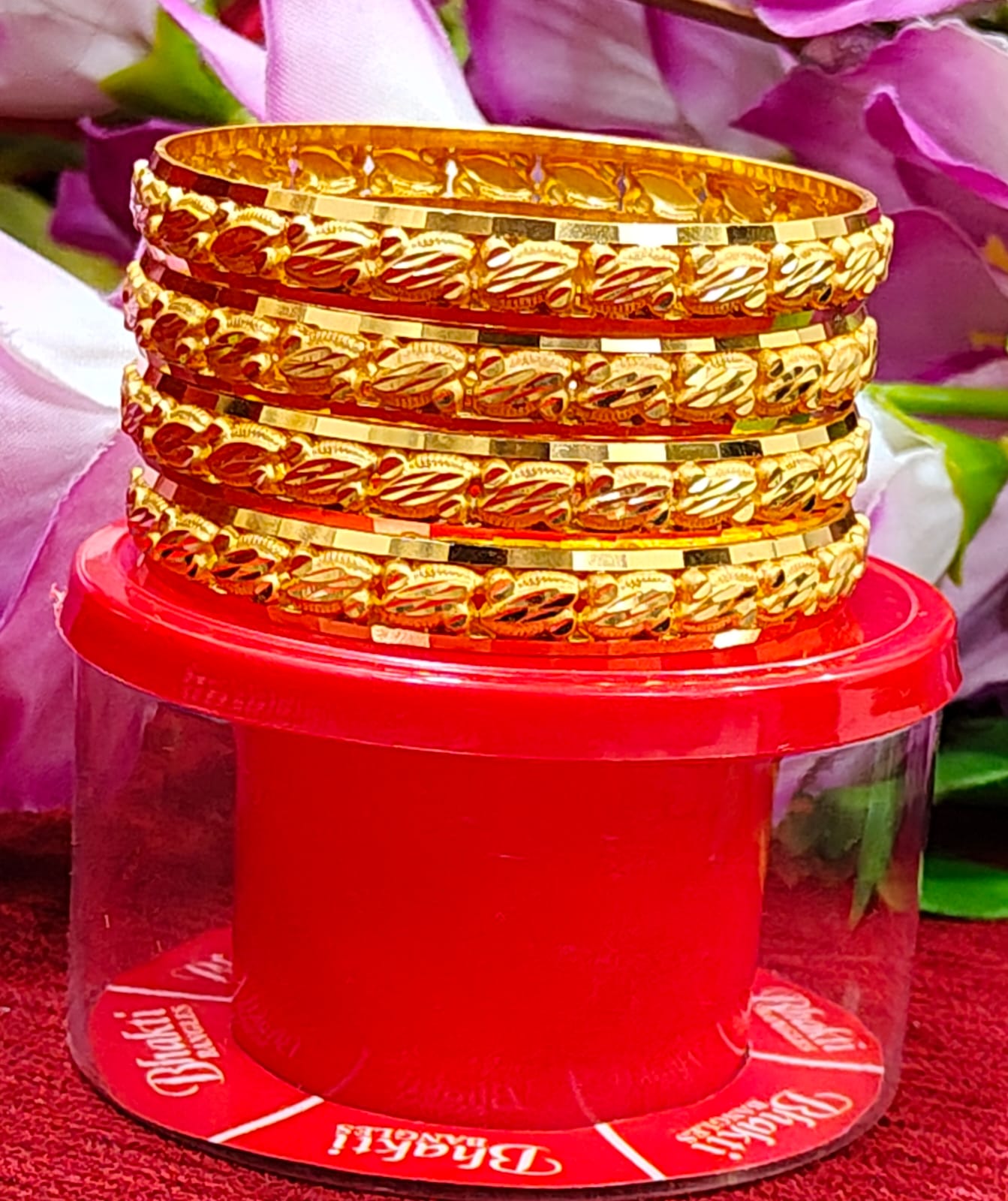 Design No. 18550 Brass Banlges.. Gold Platted, Combo Offer